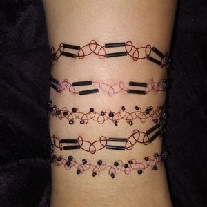 5 pack Bracelets, Tattoo style bracelets, bundle